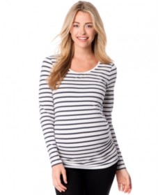 BumpStart Maternity Long-Sleeve Scoop-Neck Tee, Two-Pack