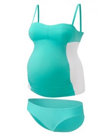 Amoralia Maternity Tankini Swimsuit,  D/DD - Green