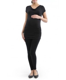 Kimi And Kai Ruched Cowl Neck Maternity Tee