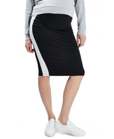 Topshop Side Stripe Maternity Tube Skirt - Black