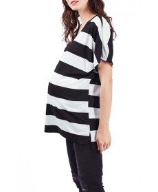 Topshop Rugby Stripe V-Neck Maternity Tee