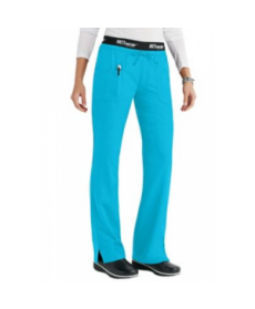 Greys Anatomy 3 pocket low rise logo waist scrub pant - Turquoise 