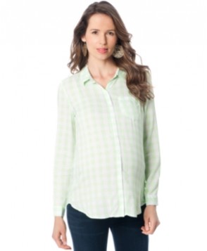 A Pea In The Pod Maternity Checked Button-Front Blouse