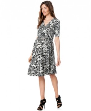 Donna Morgan Maternity Printed Faux-Wrap Dress
