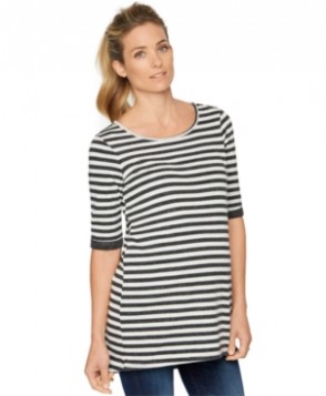 A Pea in the Pod Maternity Striped Elbow-Sleeve Top