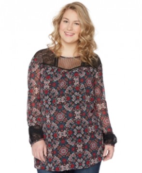 Wendy Bellissimo Maternity Plus Size Printed Blouse