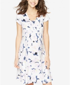 A Pea In The Pod Maternity V-Neck Floral-Print Dress