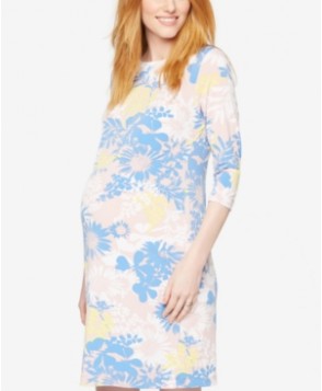 Taylor Maternity Floral-Print Shift Dress