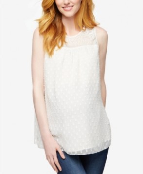 A Pea In The Pod Maternity Lace Sleeveless Blouse