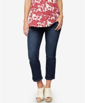 A Pea in the Pod Maternity Dark-Wash Cropped Skinny Jeans