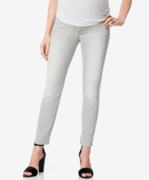 7 For All Mankind Light Grey Wash Maternity Skinny Jeans