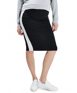 Topshop Side Stripe Maternity Tube Skirt- Black