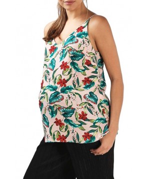 Topshop Tropical Palm Print Maternity Camisole- Pink