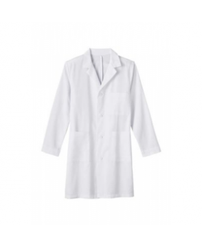 Meta Mens 4 inch Wrinkle Resistant twill lab coat - White 