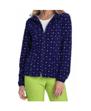 HeartSoul What A Square Navy print scrub jacket - What A Square Navy 