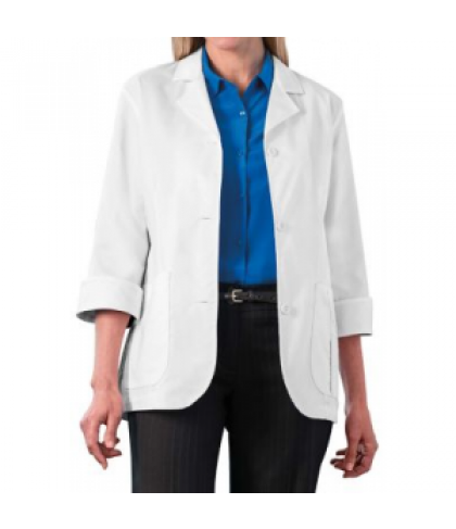 Meta 29 inch women's 3/4 sleeve stretch lab coat - White - 0