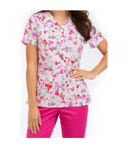 Med Couture Anna Hope For A Cure print scrub top - Hope For A Cure - XS