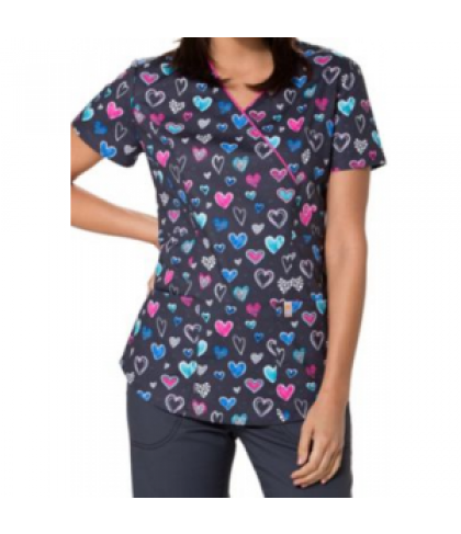 Code Happy True To Your Heart print scrub top with Certainty - True To Your Heart - 2X